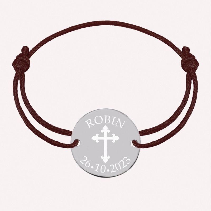 Bracelet Médaillon Croix à Personnaliser