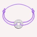 Bracelet gravé petit jeton forme coeur en argent 925 ou plaqué or