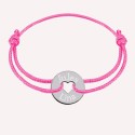 Bracelet gravé petit jeton forme coeur en argent 925 ou plaqué or