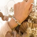 Bracelet personnalisé jeton liberty en argent 925 et plaqué or