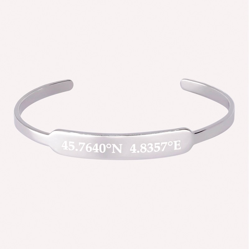 Bracelet jonc personnalisé pour homme en argent 925