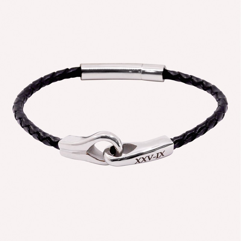 Bracelet Acier et Cuir Menottes à personnaliser