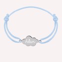 Bracelet personnalisé nuage sur cordon en argent 925