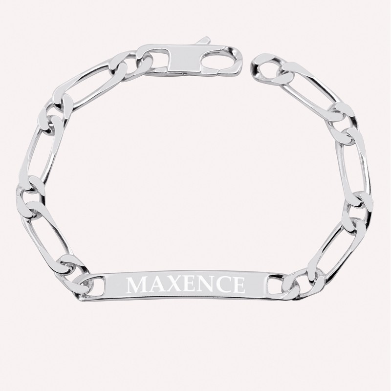 Bracelet personnalisé homme maille alternée en Argent 925