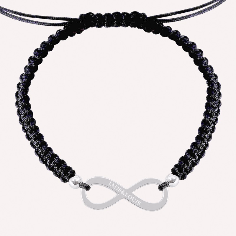 Bracelet Shamballa infini en Argent 925 pour homme à personnaliser