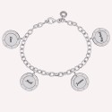 Bracelet personnalisé médailles zirconium en argent 925