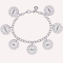 Bracelet personnalisé médailles zirconium en argent 925