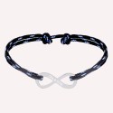 Bracelet Infini pour homme sur cordon en Argent 925 à personnaliser