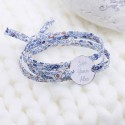 Bracelet Liberty Médaillon à personnaliser Argent 925 (Myosotis)