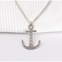 Pendentif ancre marine personnalisé pour homme en argent 925