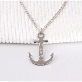 Pendentif ancre marine personnalisé pour homme en argent 925