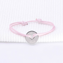 Bracelet gravé petit jeton forme coeur en argent 925 ou plaqué or