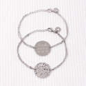 Bracelet personnalisé disque martelé sur chaine en argent 925 ou plaqué Or