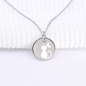 Collier médaille chat à personnaliser en argent 925 ou plaqué or