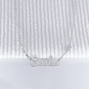 Collier prénom découpé nuage en Argent 925