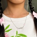 Collier prénom personnalisé nounours rose en argent 925 ou plaqué or