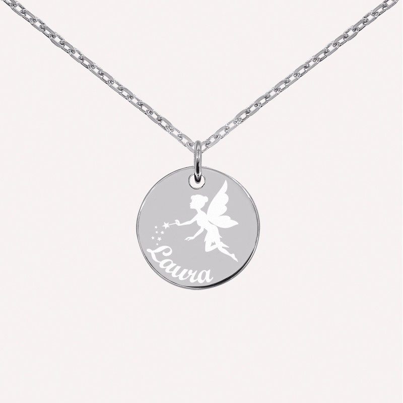 Collier personnalisé fée en argent 925 ou plaqué or