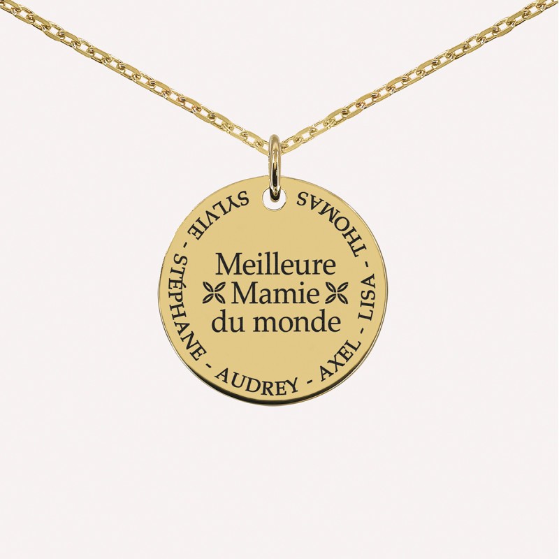 Pendentif personnalisé "Meilleure Mamie du Monde"