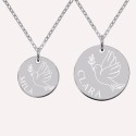 Duo de Colliers Colombe Maman Enfant en Argent 925 ou Plaqué Or