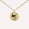 Pendentif médaille chat d'amour à personnaliser en argent 925 ou plaqué or