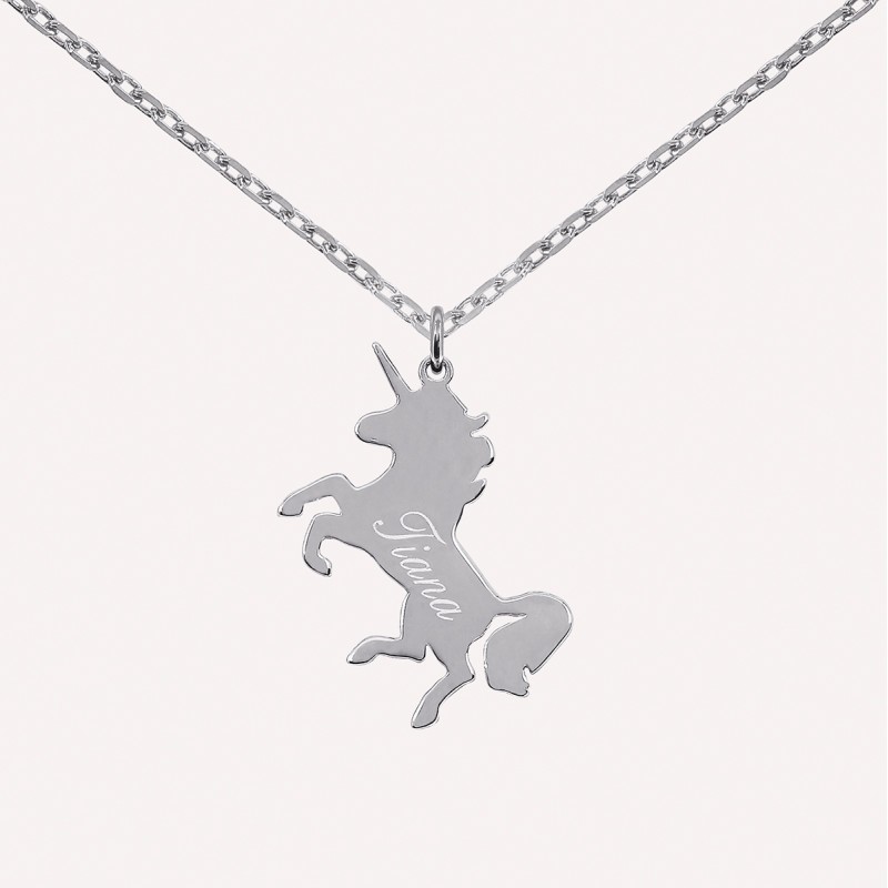 Collier personnalisé licorne en argent 925 ou plaqué or