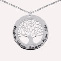 Collier arbre de vie prénom en Argent 925 ou Plaqué Or