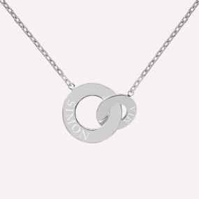 Collier double anneaux "enlace-moi" à personnaliser en Argent 925 ou Plaqué Or