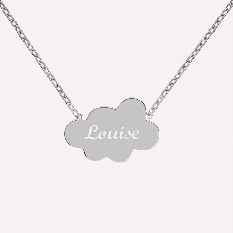 Collier nuage sur chaîne à personnaliser en Argent 925