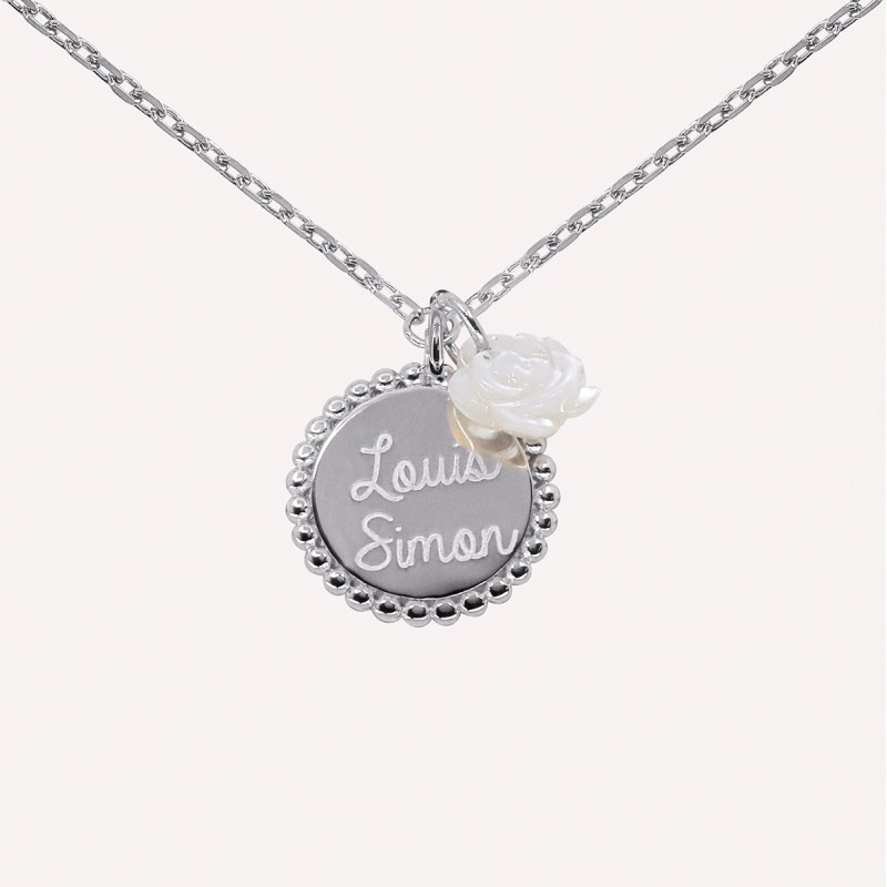 Collier personnalisé Fleur de Nacre en Argent 925