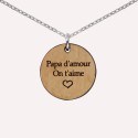 Pendentif médaille à personnaliser en bois