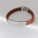 Bracelet homme personnalisé en cuir tressé et acier