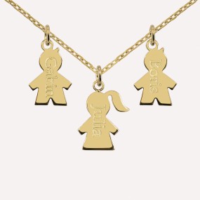 Collier personnalisé Maman / Enfant en Argent 925 ou Plaqué Or