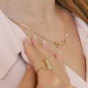 Collier prénom découpé coeur rose en Argent 925 ou Plaqué Or