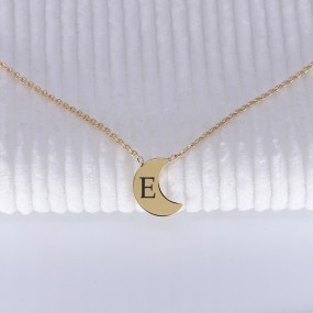 Collier Initiale sur étoite, sur coeur, sur Lune