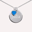 Collier médaille charm en Argent 925 à personnaliser