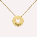 Pendentif jeton coeur en Or 18 carat à personnaliser